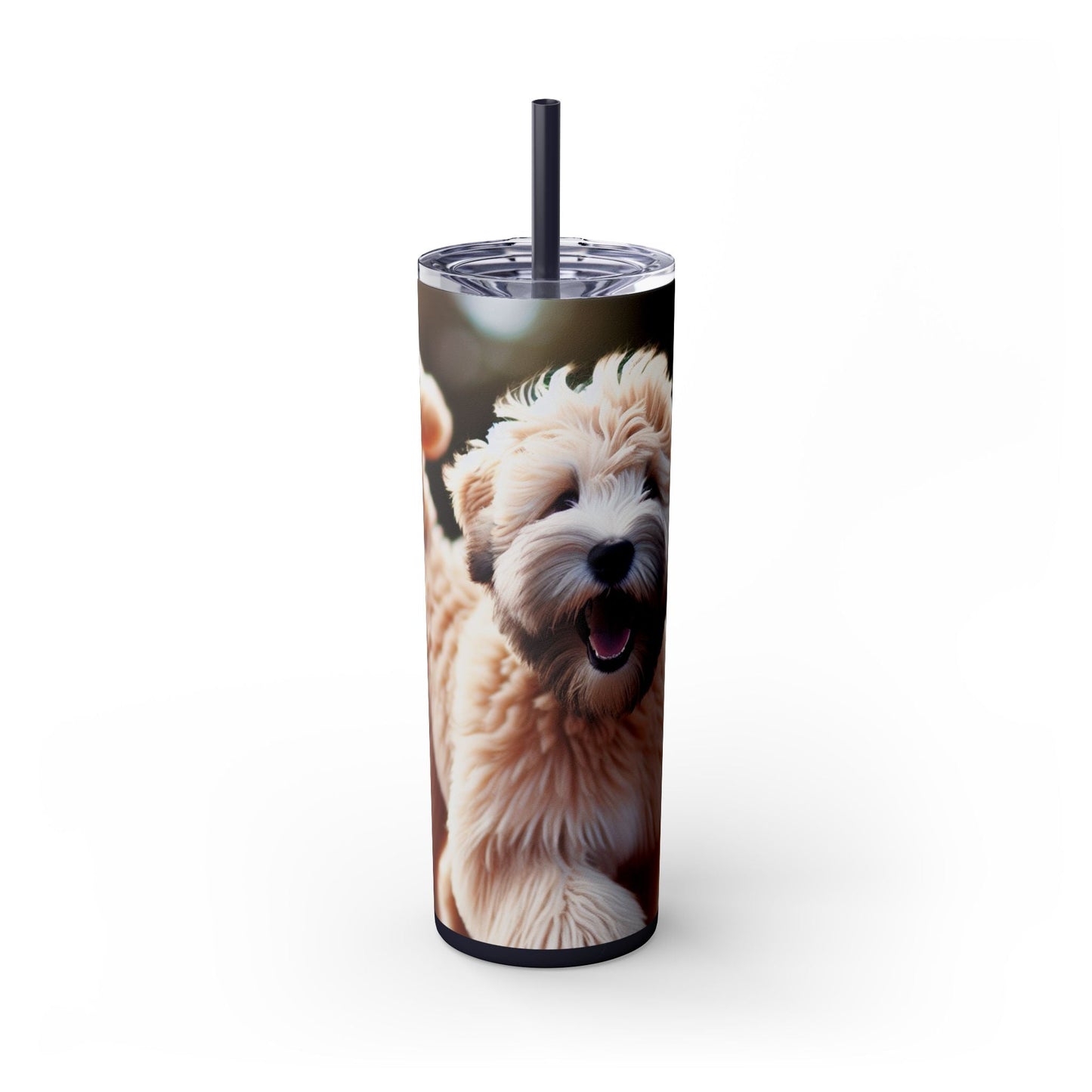 Soft Coated Wheaten Terrier Skinny Tumbler with Straw, 20oz