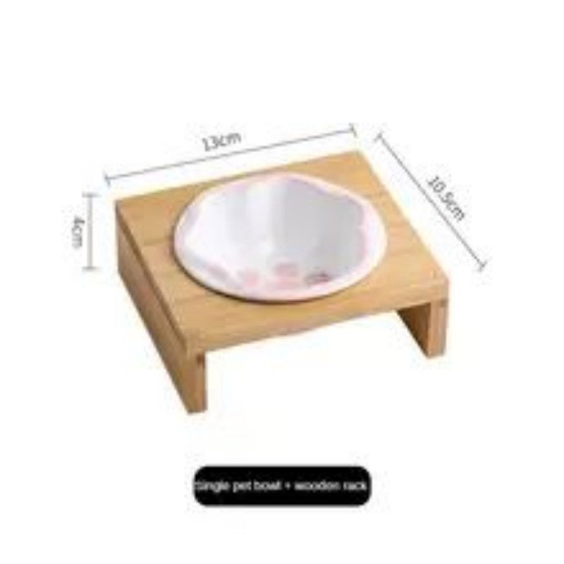 Pet Supplies Bamboo Frame Hand Colored Ceramic Protection