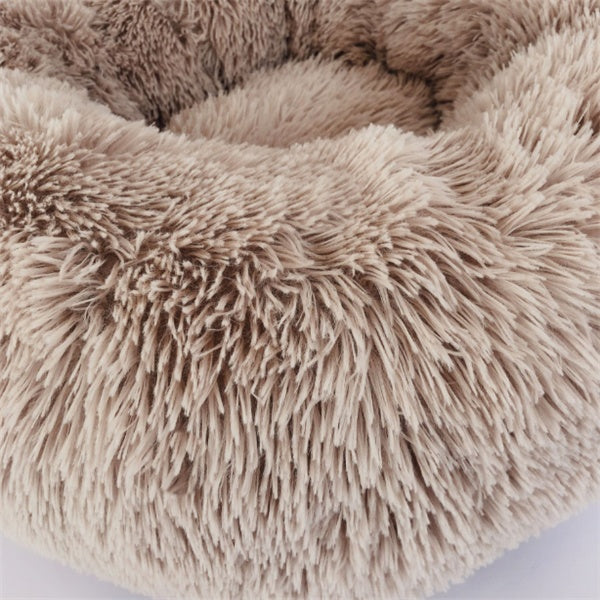 Plush Round Calming Cat Bed for Cozy Autumn and Winter Sleep