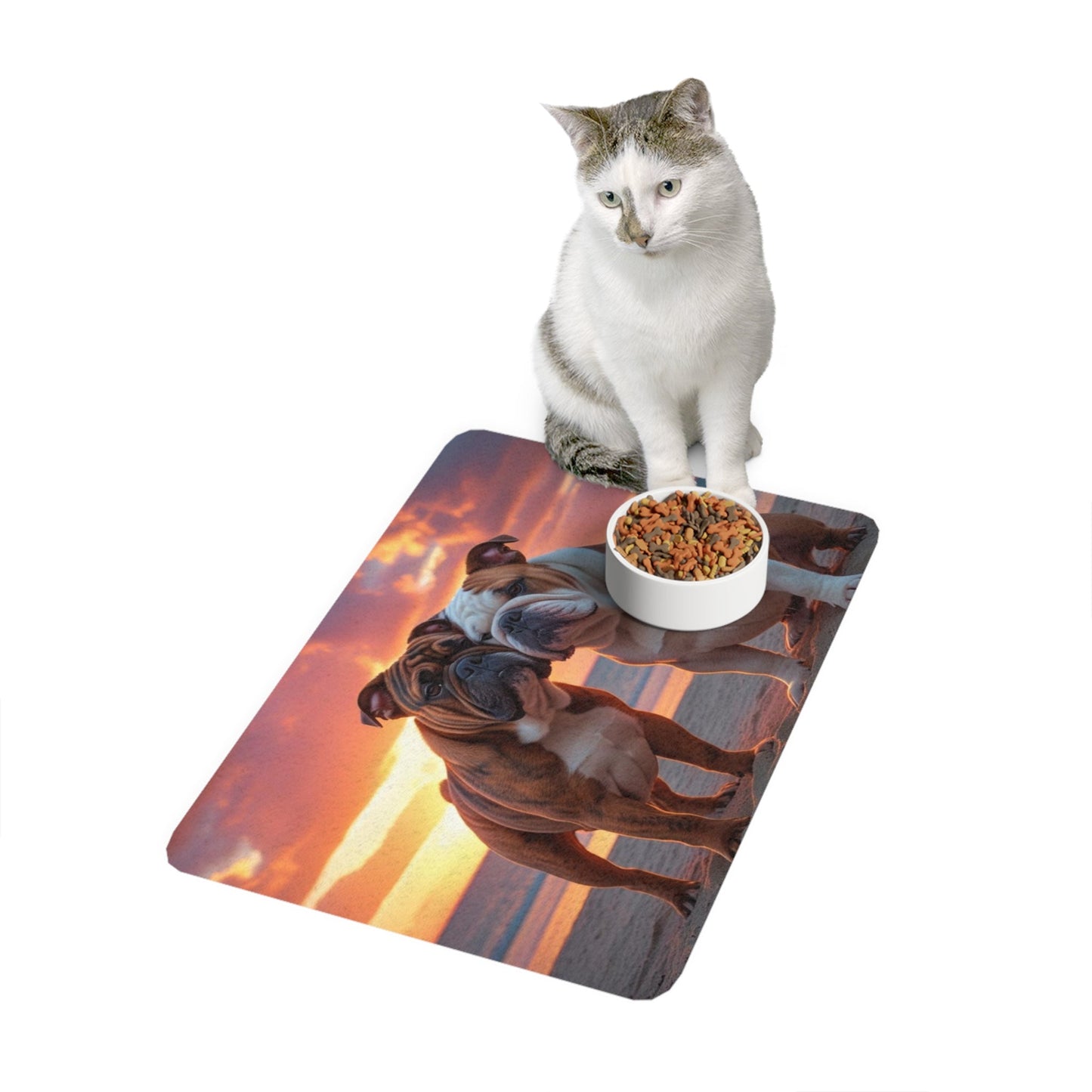 Pet Food Mat (12x18) - Bulldog Love