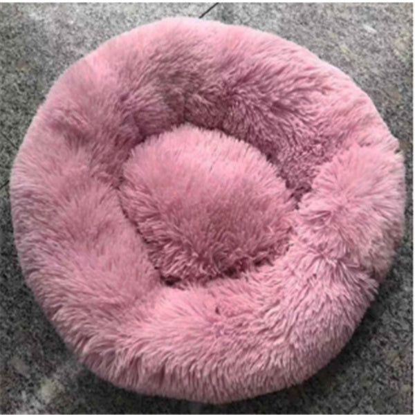 Plush Round Calming Cat Bed for Cozy Autumn and Winter Sleep