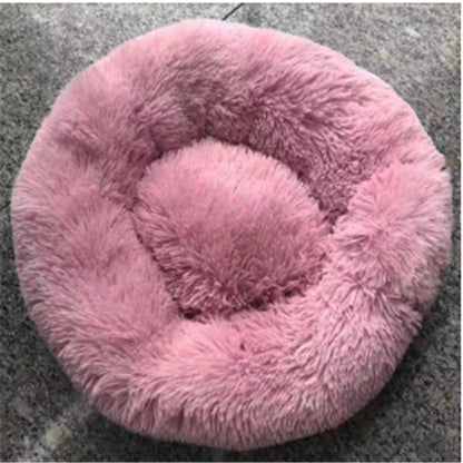 Plush Round Calming Cat Bed for Cozy Autumn and Winter Sleep