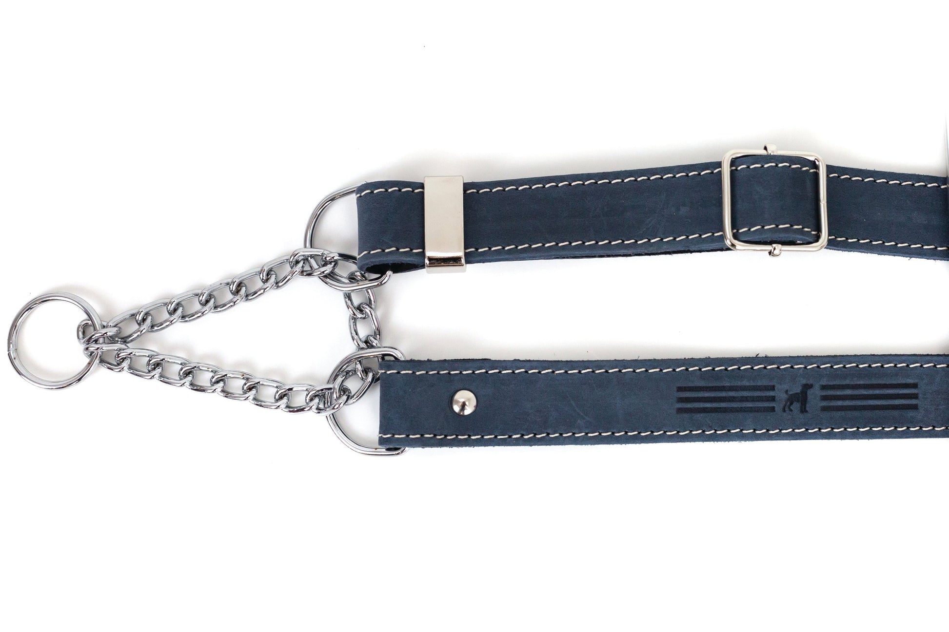 Martingale Blue Jeans Leather Dog Collar - Leather Dog Collar - Euro - Dog Collars and Leads