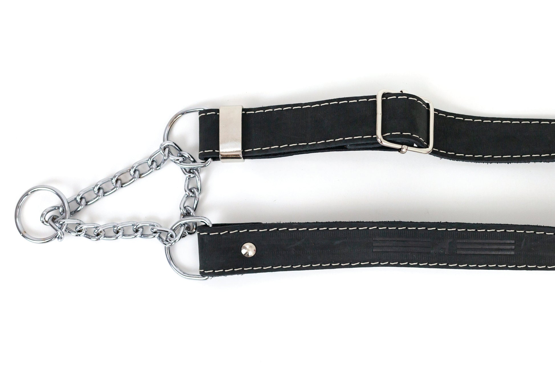 Martingale Midnight Black Leather Dog Collar - Leather Dog Collar - Euro - Dog Collars and Leads
