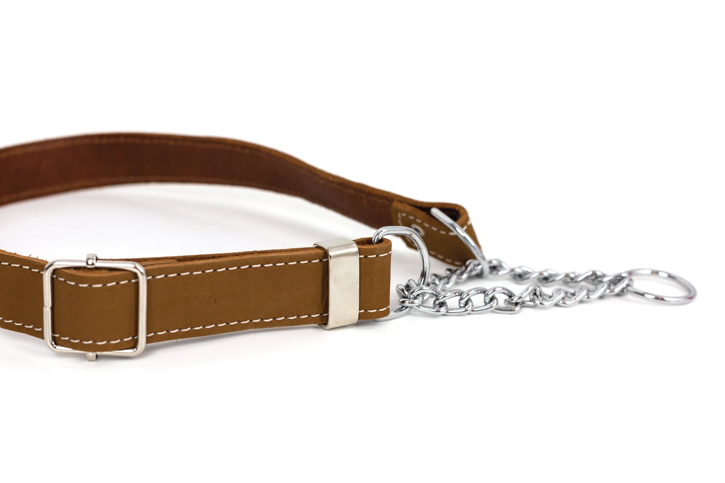 Martingale Earth Brown Leather Dog Collar - Leather Dog Collar - Euro - Dog Collars and Leads
