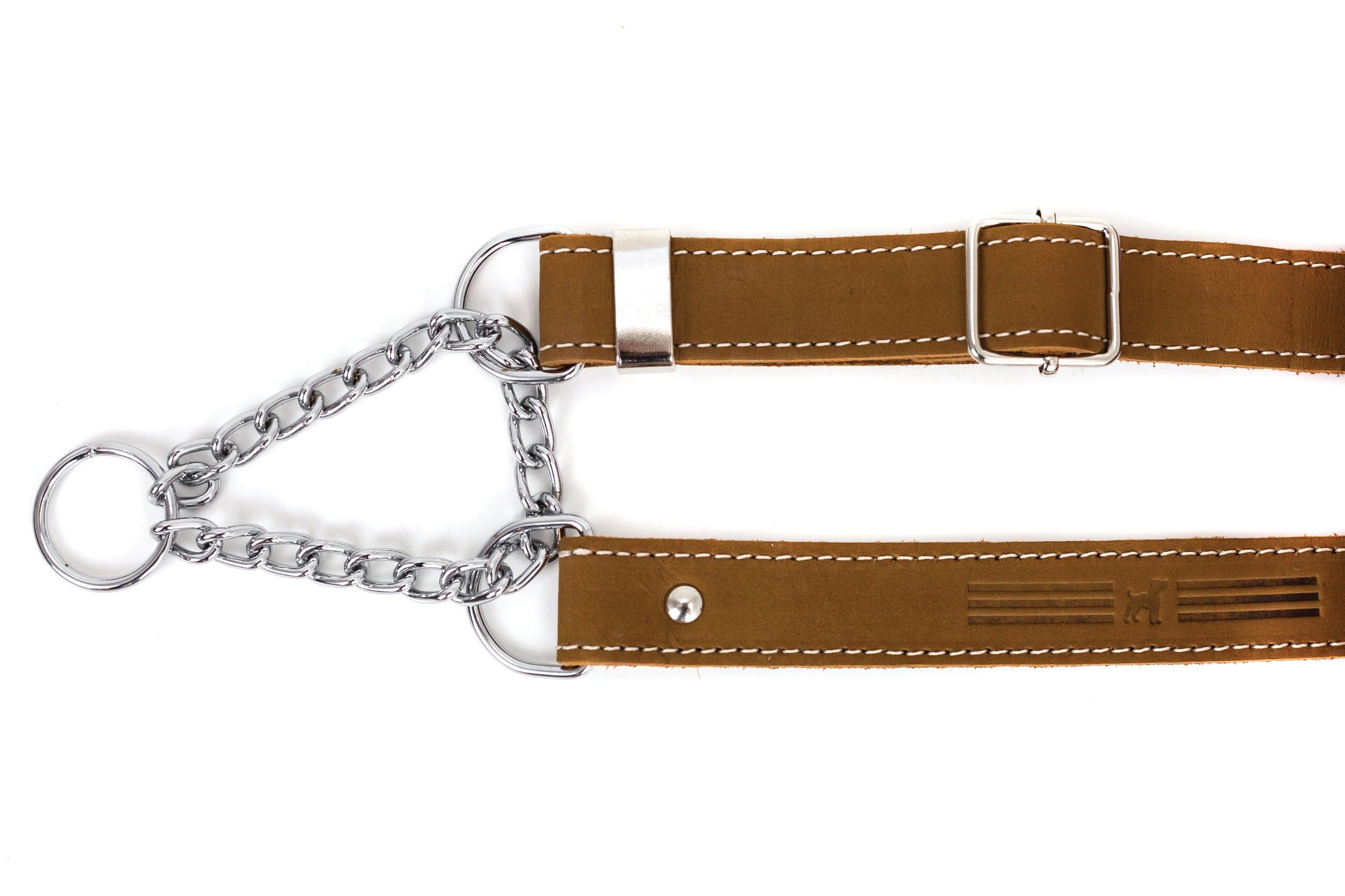 Martingale Earth Brown Leather Dog Collar - Leather Dog Collar - Euro - Dog Collars and Leads