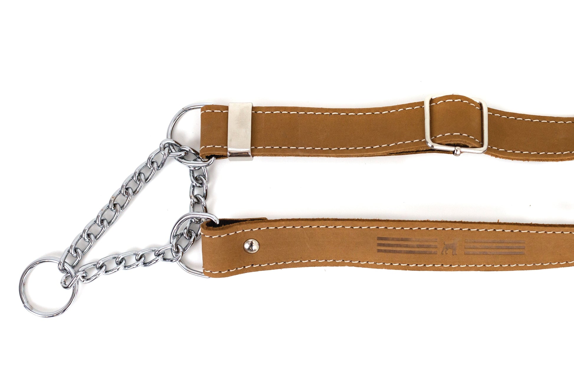 Martingale Khaki Leather Dog Collar - Leather Dog Collar - Euro - Dog Collars and Leads