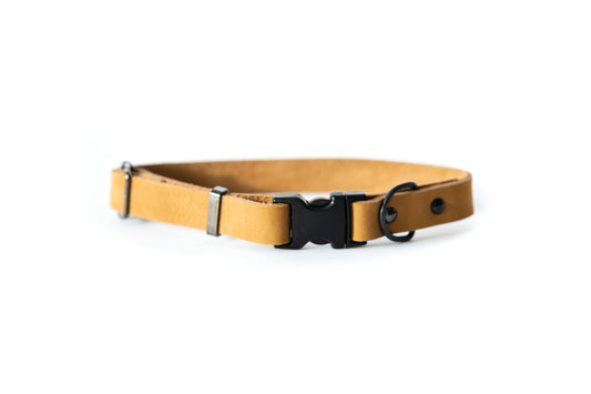 Royal Sport Style Khaki Leather Dog Collar Premium 🏆👑