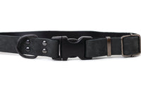 Sport Style Midnight Black Leather Dog Collar