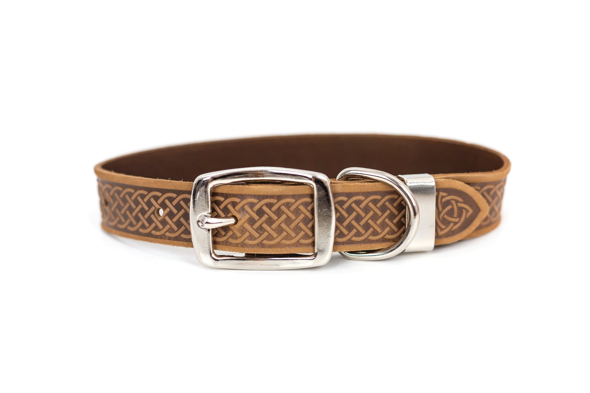 Dog Collar Celtic Double Buckle Style Leather Collar Essenti - gallery product image for dog collar