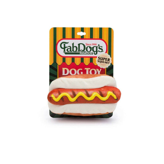 Fabdog's Famous Hot Dog Super Squeaky Dog Toy