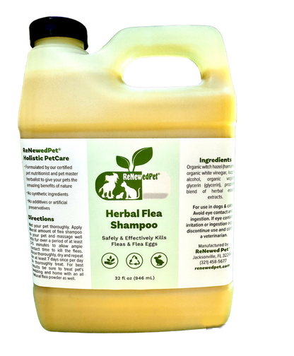 Organic Herbal Dog Shampoo for Natural Flea Relief 16oz Bo