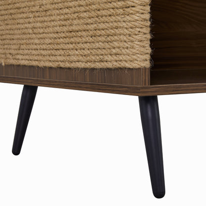 Cat Furniture 2 IN 1 Modern Walnut Cabinet Side Table With