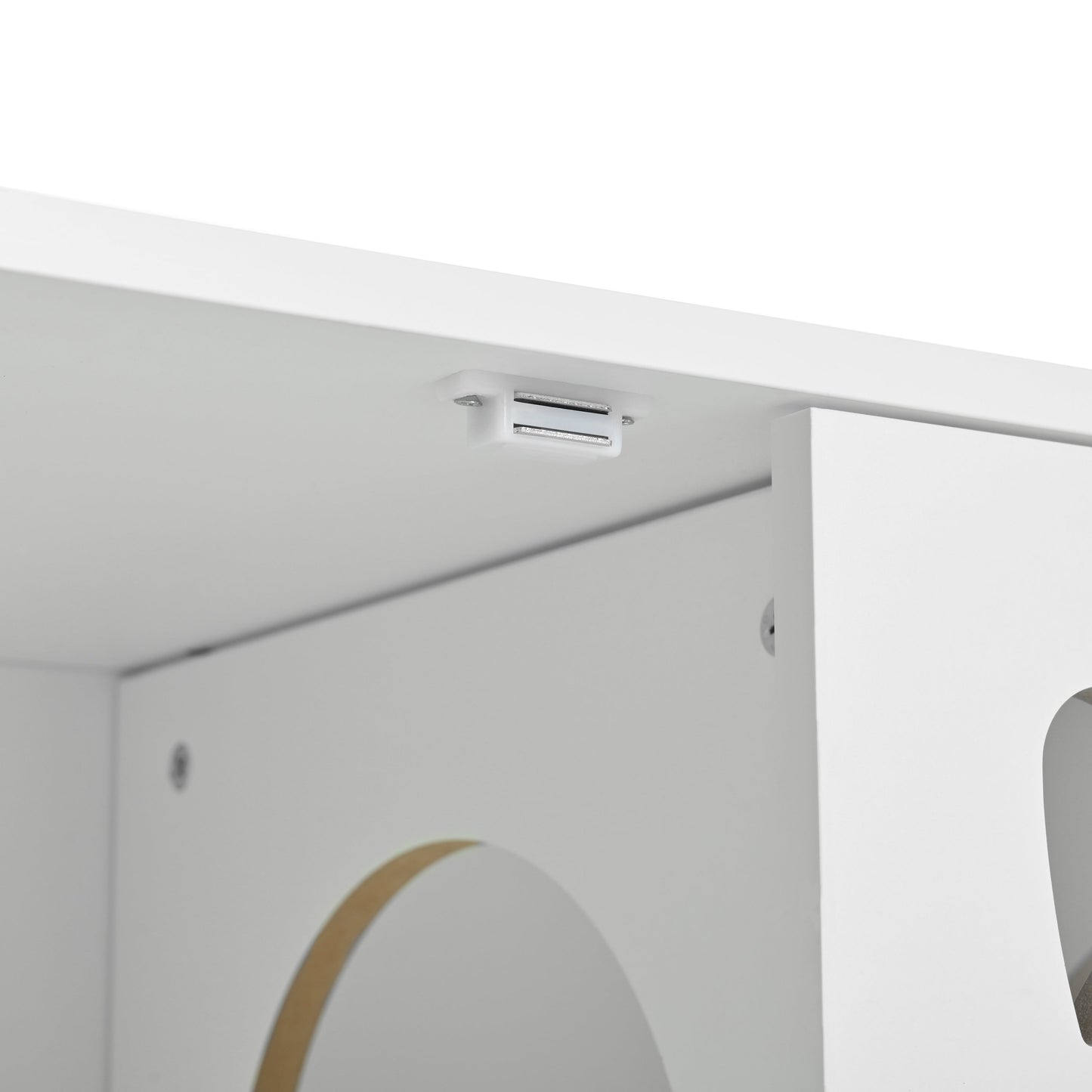 Furniture Style Cat Cabinet Cream White Cat Litter Box