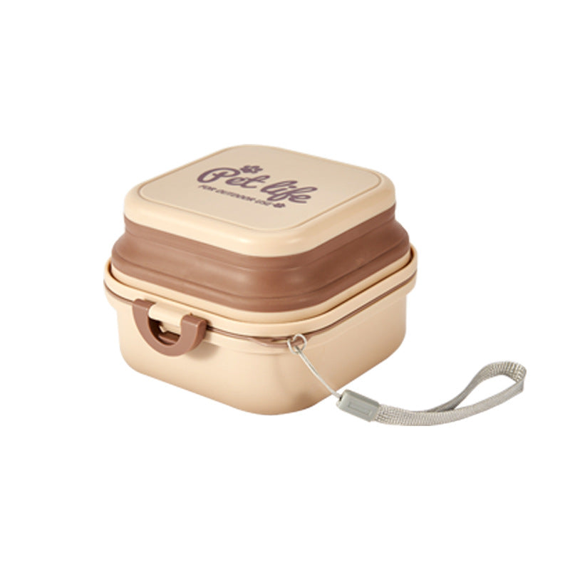 Dog Outdoor Folding Bowl Double-layer Drinking Water Pet