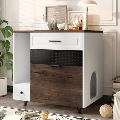 Cat Litter Box Enclosure, Indoor Hidden Cat Litter Box Furni