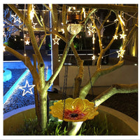 Solar Hanging Bird Bath for Outdoors 24 inch Glass Bird