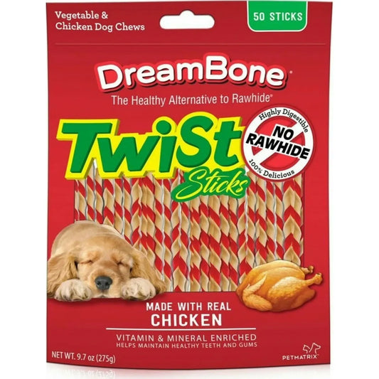 DreamBone Twist Sticks Rawhide Free 50 Count ✅