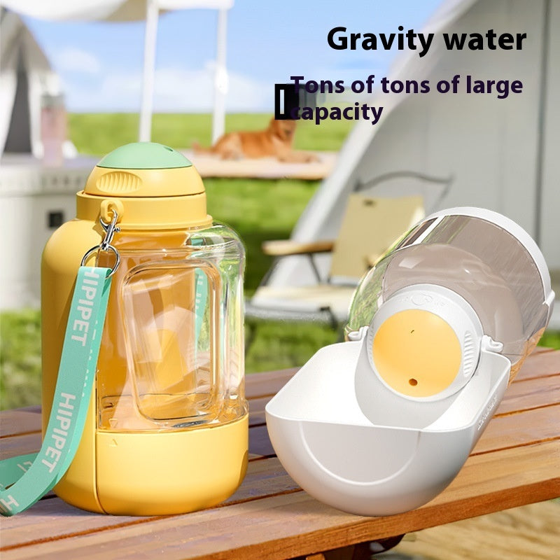 2-in-1 Large Portable Dog Water Bottle and Food Travel Bowl