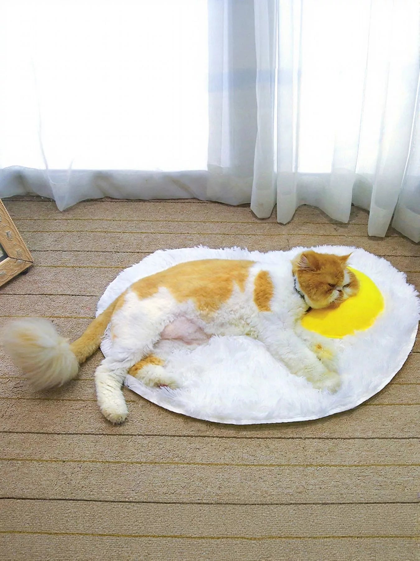 Pet Mat - Fried Egg Design Plush Soft Padded Sleeping Cushion