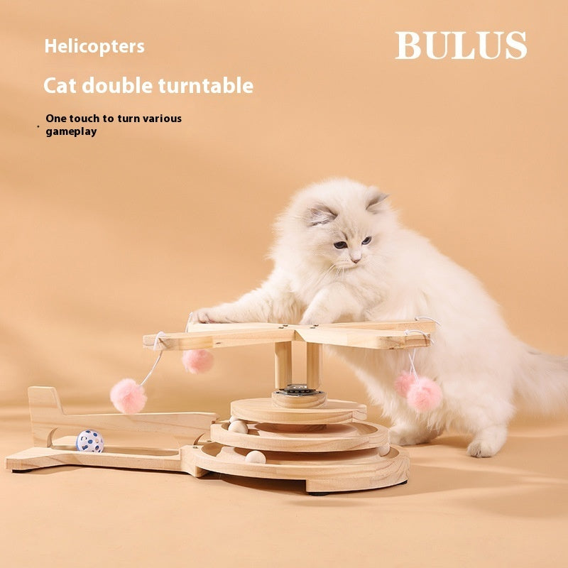 Purrfect Pet Kingdom Cat Scratch Board Toy Turntable Cat Teasing Ball Self-Hi Rel (Helicopter Cat Turntable, Independent Carton Packaging) - Premium Cat Scratching
