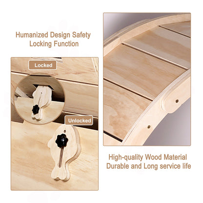 Cat Exercise Wheel for Indoor Cats, Cat Running Wheel with Carpeted Runway 37" Natural Wood Color