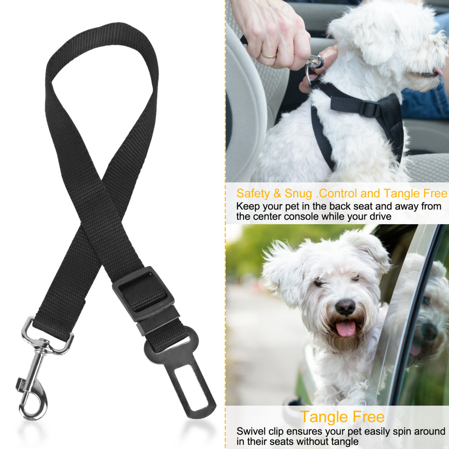 GBruno 2Pcs Pet Dog Seat Belt