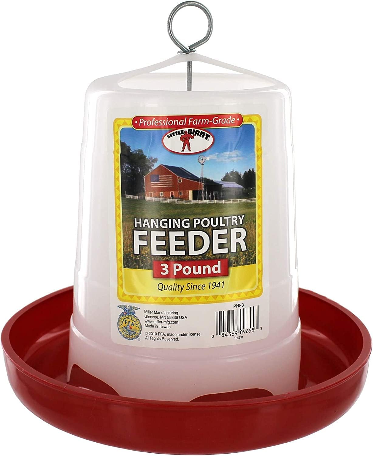 Little Giant 3Lbs Plastic Hanging Poultry Feeder Ideal for Chicks & Baby Quail