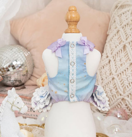 Luxury design Royal Frost Ruffle Dog Dress - Purrfect Pet Kingdom