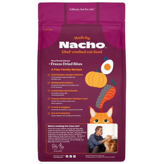 Made By Nacho Salmon/White Fish/ Pumpkin Cat Food (4lb) - Made by Nacho Dry Cat Food - The Family Pet