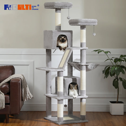 Large Cat Tree Tall Tower - Premium Plush Condo Paradise 🏢