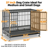 37" Stackable Heavy Duty Dog Crate 371D03