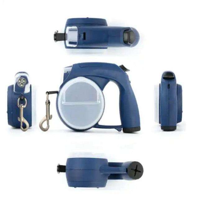 5 In 1 Multifunctional Dog Waterproof Automatic Led Retractable Leash with Poop Bag - lifestyle view | Dog Leashes at
