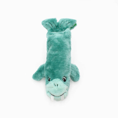 Bottle Crusherz Teal Walrus Plush Dog Toy