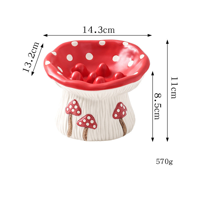 Creative Mushroom Modeling Tall Pet Bowl Cute Cat Bowl Dog