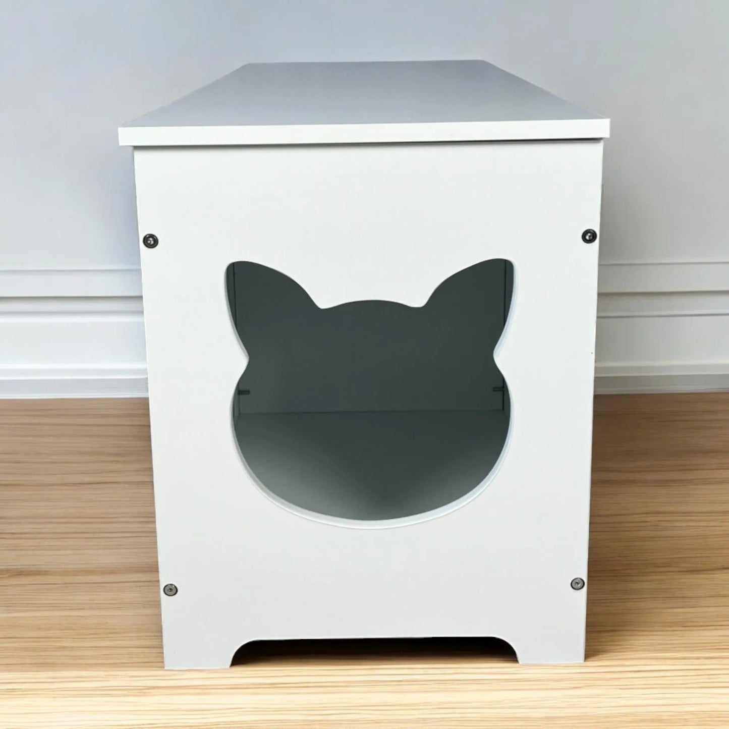 Large 39.4-inch modern MDF cat litter box furniture by Purrfect Pet Kingdom in stylish color, perfect for home decor and p...