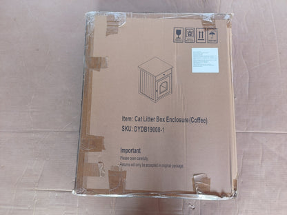 Wooden Pet House Cat Litter Box Enclosure with Drawer, Side