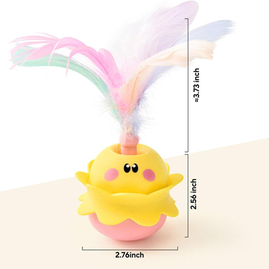 Interactive Automatic Cat Feather Toy, Rotating With LED