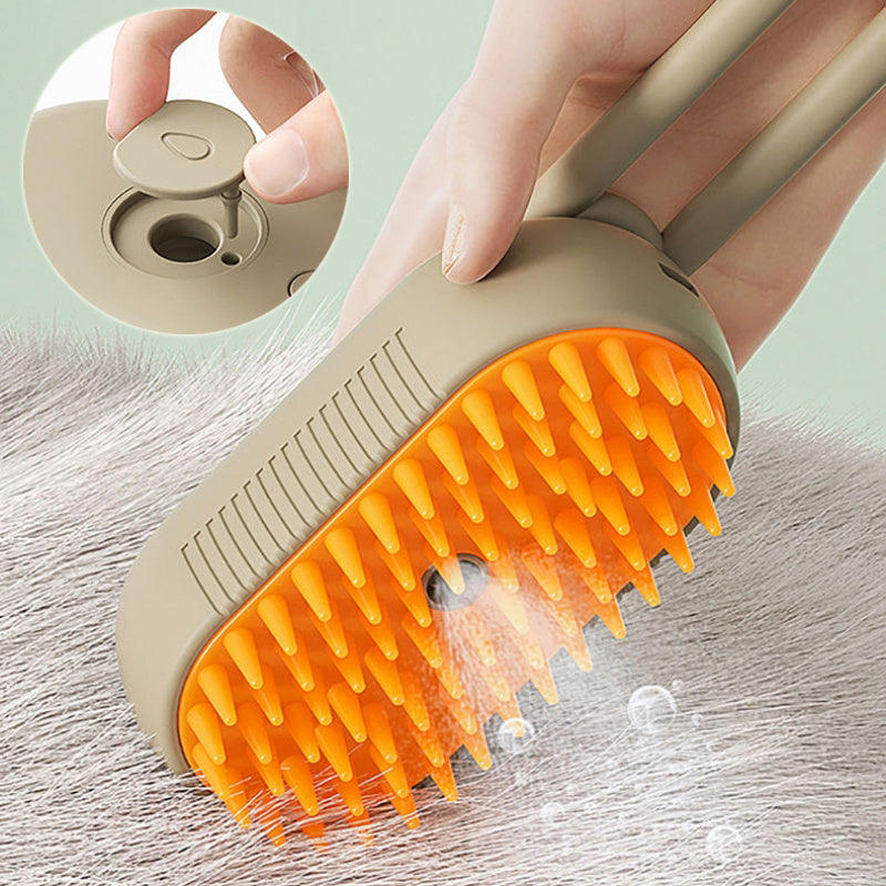 3-in-1 Electric Steamy Pet Brush for Grooming and Massage