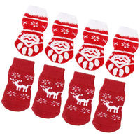 8pcs Pet Warm Cotton Socks Soft Anti Slip Claw Pattern