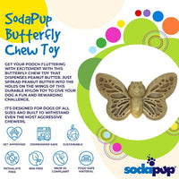 Butterfly Nylon Chew & Enrichment Toy | 2-in-1 for Aggressive Chewers | SodaPup