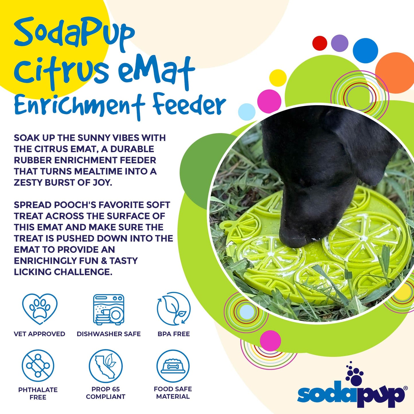 Citrus Design eMat - Enrichment Lick Mat For Dogs and Cats