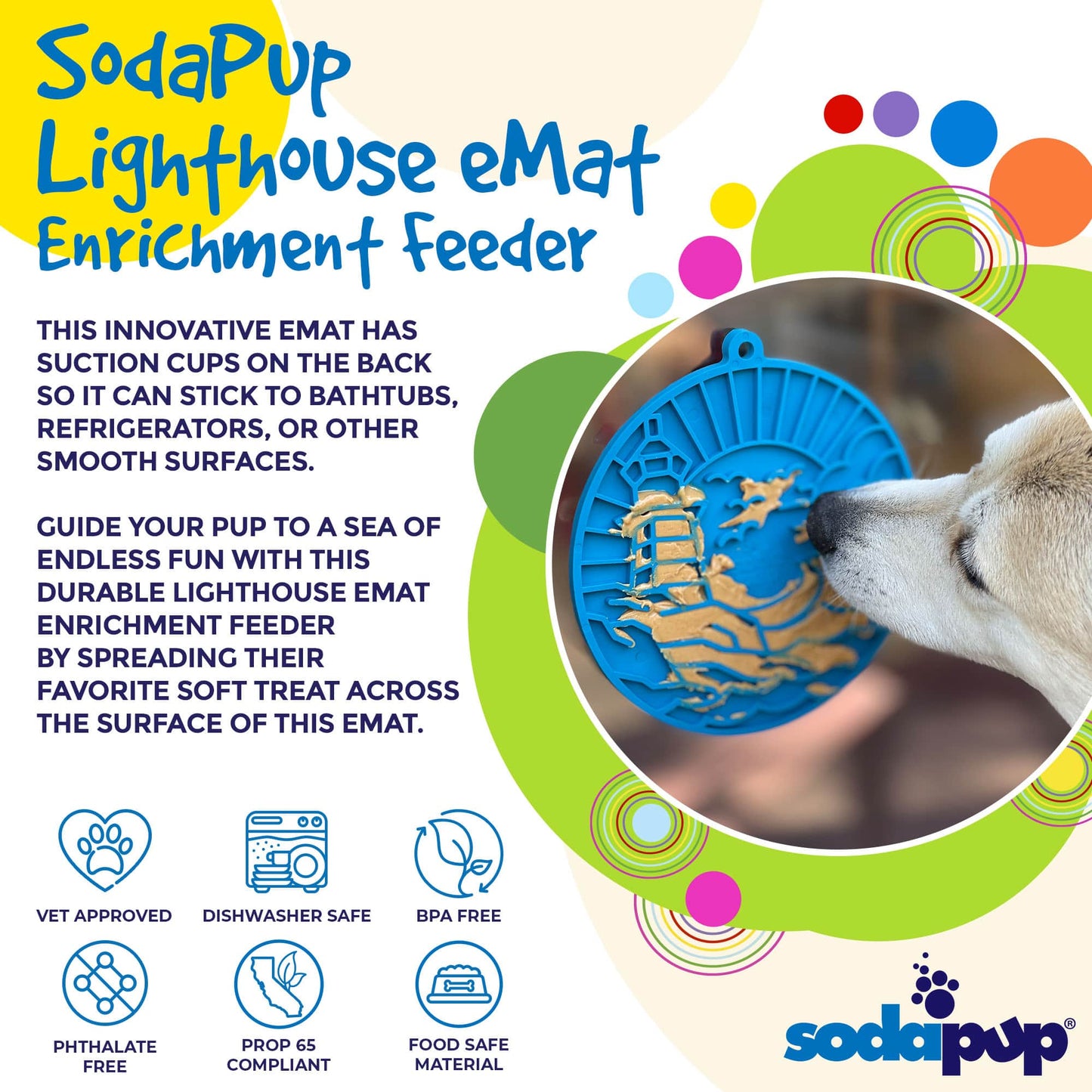Lighthouse eMat - Enrichment Lick Mat For Dogs and Cats - With