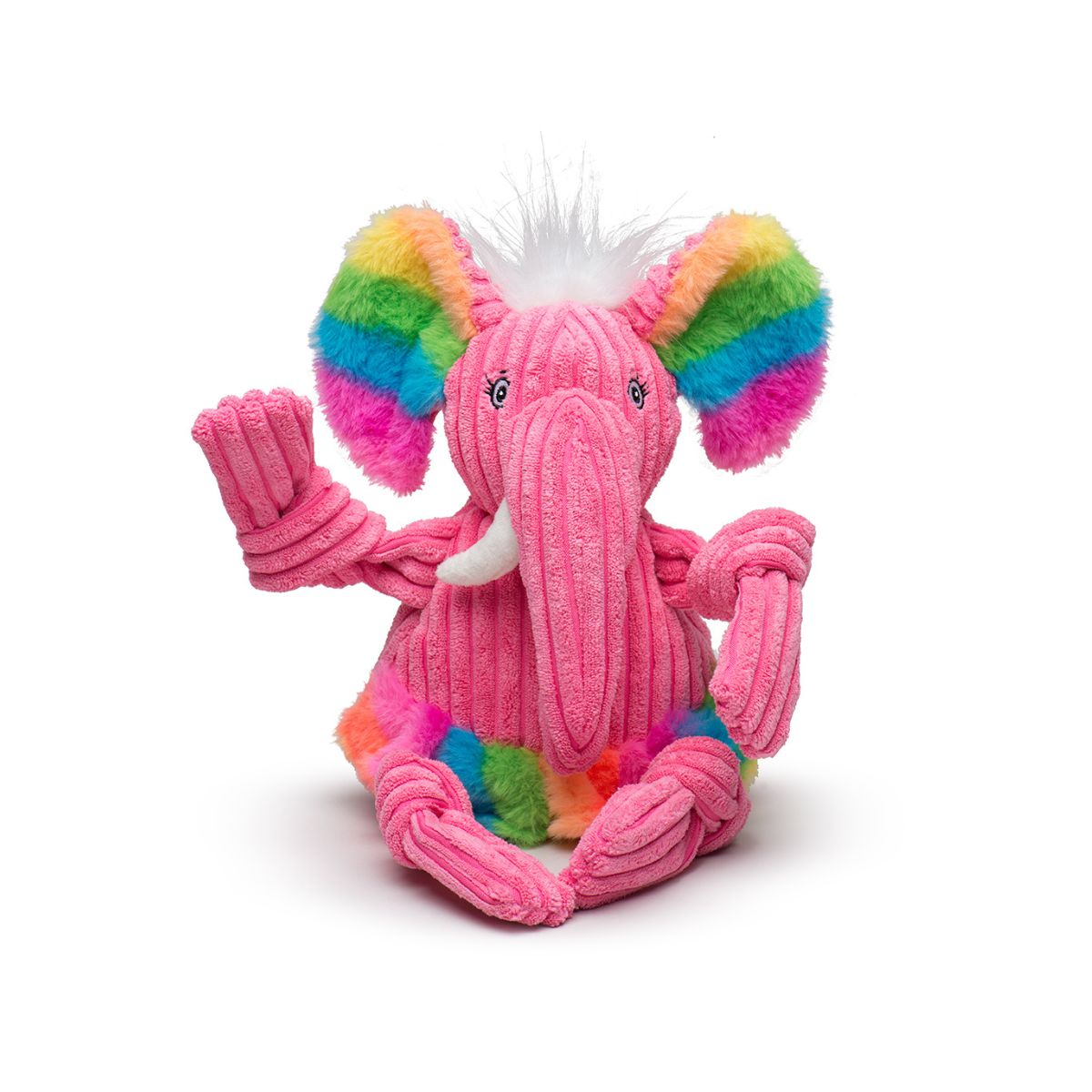 Dog Toy Rainbow Elephant Knottie Plush Toy for Daily Use - detail product image for dog toy