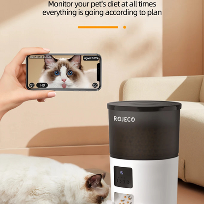 Smart Wi-Fi Automatic Cat Feeder with HD Camera and App Sync