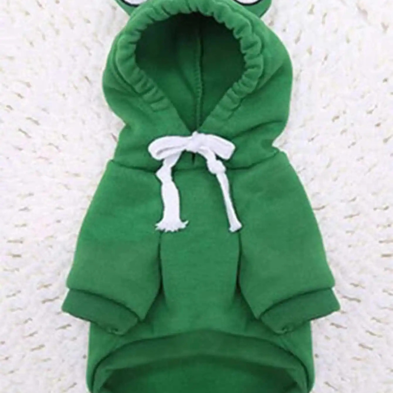 Cute Frog Pet Sweater – Green Hoodie for Small & Medium Dogs - WTN Essentials