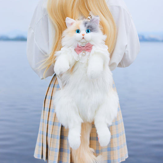 Fairy Light Calico Cat Backpack ?Handmade Glowing Plush Gift