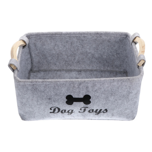 Pet Toy Storage Basket Felt Organizer Bin 🧺