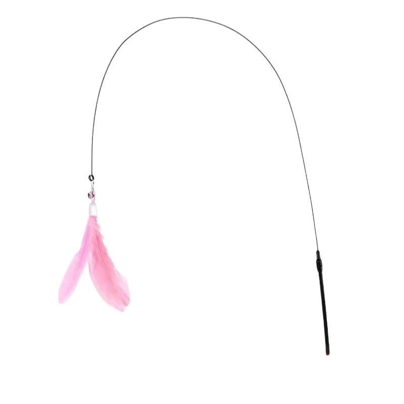 Cat Teaser Stick with Suction Cup – Long - Lasting Feather Wand Toy - WTN Essentials
