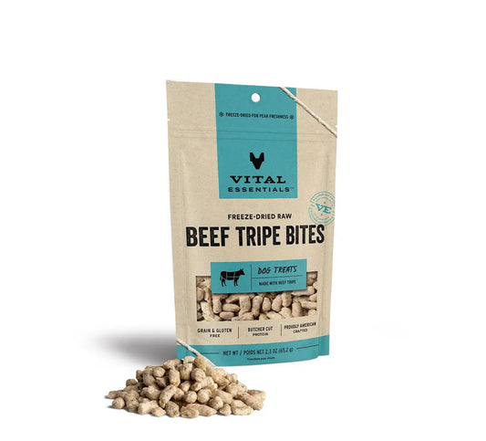 Vital Essentials Beef Tripe Bites Freeze-Dried Raw Dog